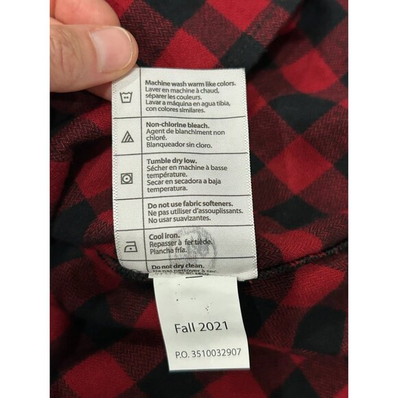 Carhartt Womens Medium Rugged Flex Loose Fit Flannel Top Red Black Buffalo Plaid - Picture 8 of 9